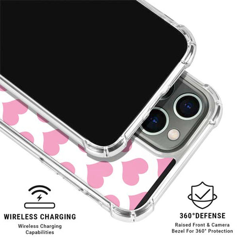 Plush Pink Hearts iPhone 16 Pro Clear Case